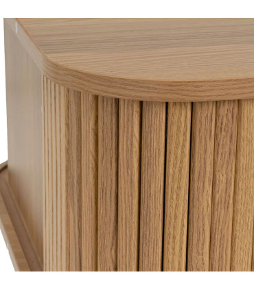 Table basse rectangulaire bois à portes coulissantes 120x60x41cm