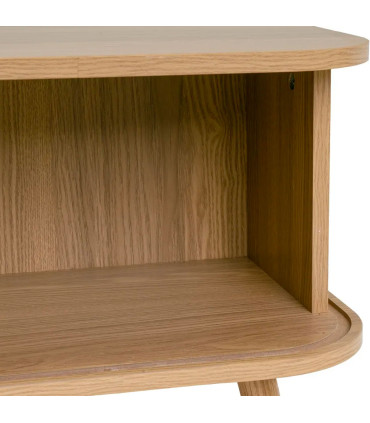 Table basse rectangulaire bois à portes coulissantes 120x60x41cm
