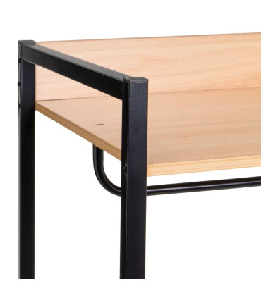 Étagère penderie modulaire bois et métal noir 60x48x190cm