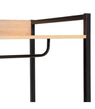 Étagère penderie modulaire bois et métal noir 60x48x190cm