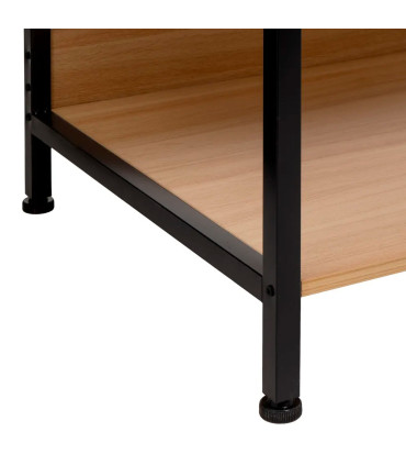 Étagère penderie modulaire bois et métal noir 60x48x190cm