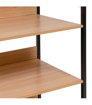 Étagère penderie modulaire bois et métal noir placard 60x48x190cm