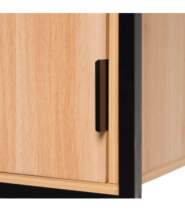 Étagère penderie modulaire bois et métal noir placard 60x48x190cm