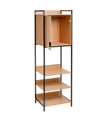 Étagère penderie modulaire bois et métal noir placard 60x48x190cm