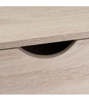 Console d'entrée bois blanchi et métal blanc 2 Tiroirs 80x30x75cm