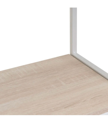 Console d'entrée bois blanchi et métal blanc 2 Tiroirs 80x30x75cm