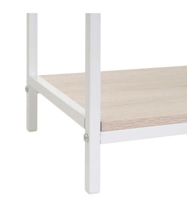 Console d'entrée bois blanchi et métal blanc 2 Tiroirs 80x30x75cm