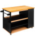 Ilot de cuisine amovible en bambou - 108x60x90cm