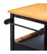 Ilot de cuisine amovible en bambou - 108x60x90cm