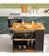 Ilot de cuisine amovible en bambou - 108x60x90cm
