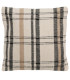 Coussin en coton à carreaux blanc, marron et noir 45x45cm
