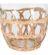 Vase en verre avec rotin 15x15x24cm