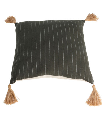 Cotton cushion white, brown and black 45x45cm
