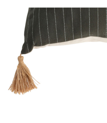 Cotton cushion white, brown and black 45x45cm