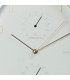 Horloge murale ovale aluminium doré thermomètre + hygromètre 34,5x27x4cm