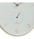 Horloge murale ovale aluminium doré thermomètre + hygromètre 34,5x27x4cm