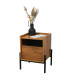 Table de chevet bois et métal noir 40x35x50cm