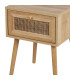 Table de chevet bois 1 tiroir rotin 39x39x55cm