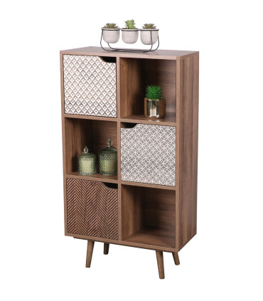 Grey MDF Shelf - 4 Lockers