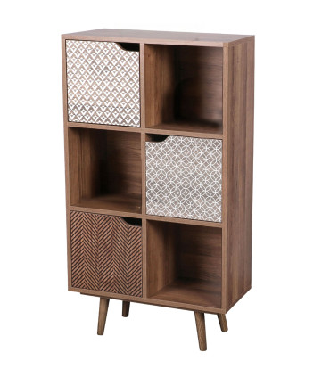 Grey MDF Shelf - 4 Lockers