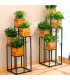 Support pots plantes étagé en métal noir 48x48x132cm