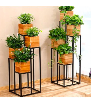 Plant Pot Stand Black 36x36x87cm