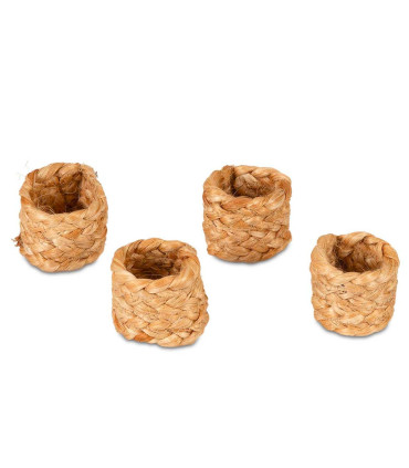 Set de 4 ronds de serviette en jacinthe d'eau tressée
