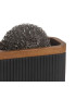 Distributeur liquide vaisselle + porte éponge résine noir et acacia 18x6,5x16cm