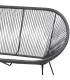 Canapé de jardin 2 places en résine gris anthracite Strings 137x92x85cm