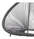 Canapé de jardin 2 places en résine gris anthracite Strings 137x92x85cm