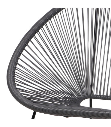 Canapé de jardin 2 places en résine gris anthracite Strings 137x92x85cm