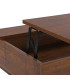 Table basse avec rangement effet bois foncé et noir 100x55x40cm