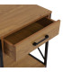 Table de chevet effet bois et métal noir 48x40x60cm