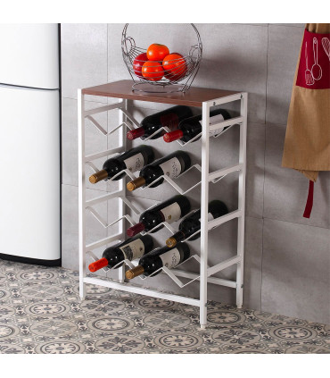 Meuble casier à vin blanc 12 bouteilles 48x24x70cm