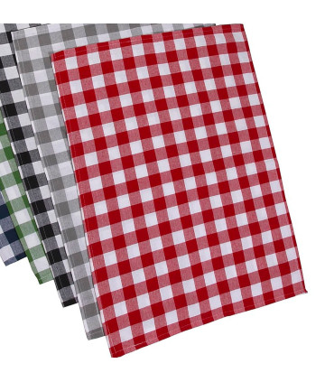 Set de 5 torchons à carreaux 100% coton 50x70cm