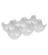 Organiseur pour 6 oeufs en porcelaine blanche 10.5x15.5cm