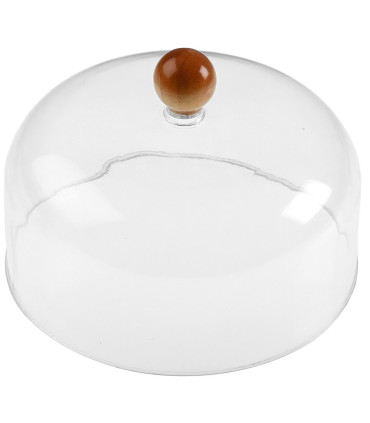 Round Bamboo Cheese Tray and Acrylic Bell - 28x28x10cm
