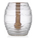 Pot à miel verre et bambou 8.3x8.3x14.2cm