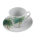 Set de 6 tasses avec dessous de tasses en porcelaine motifs palmiers