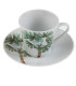 Set de 6 tasses avec dessous de tasses en porcelaine motifs palmiers