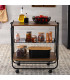 Table roulante pliable noir et effet bois 68x40x70cm