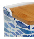Salt Conservation Pot white ceramic and bamboo 12x12x11.5cm
