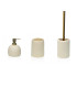 Porte brosse à dents en résine beige 7.5x7.5x10.5cm