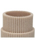 Porte brosse à dents en résine beige stries 7.5x7.5x10.5cm