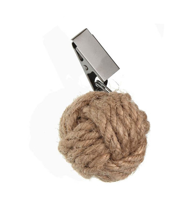 Set de 4 poids de nappe noeuds corde jute 3.8x3.8x3.8cm