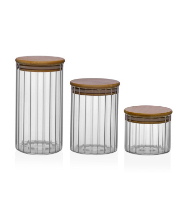 Kitchen Glass Jar Bamboo Lid 550ml