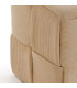 Pouf en velours côtelé beige carré 43x43x43cm