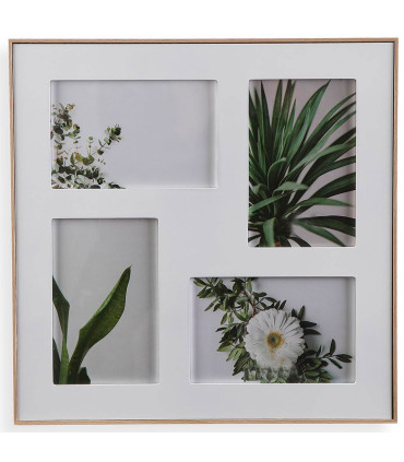 Cadre photo multiple en bois 4 photos 31.5x31.5cm