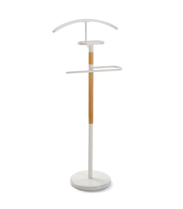 Valet de nuit bois et blanc 46.5x29x112cm