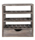Étagère murale à oeufs en bois gris avec tiroir 35x11x38cm